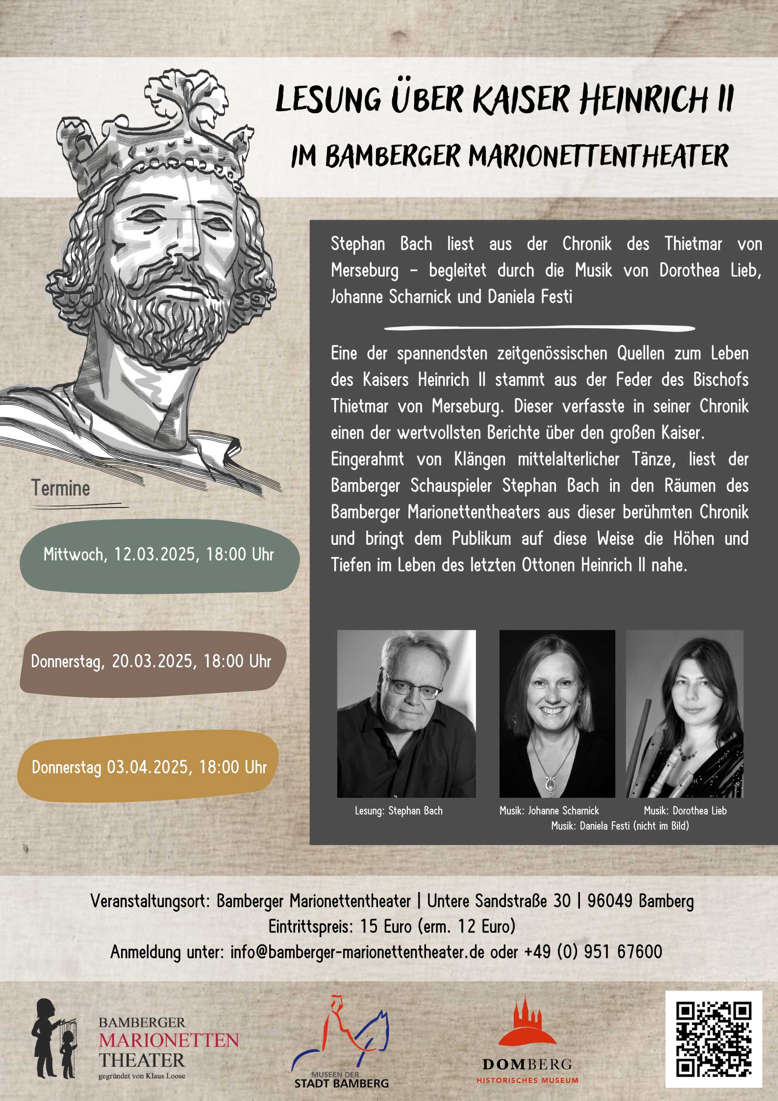 Lesung über Kaiser Heinrich II im Bamberger Marionettentheater